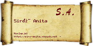 Siró Anita névjegykártya