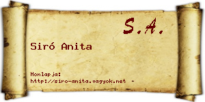 Siró Anita névjegykártya